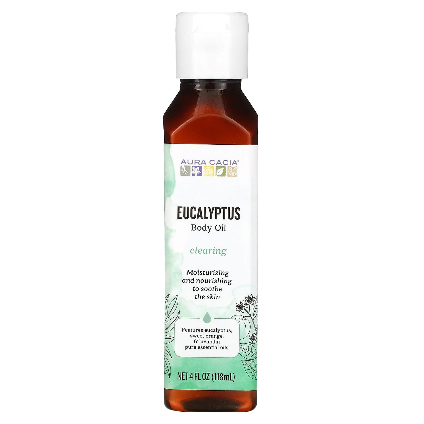 Aura Cacia Clearing Eucalyptus Body Oil, 4 fl oz - Image 1
