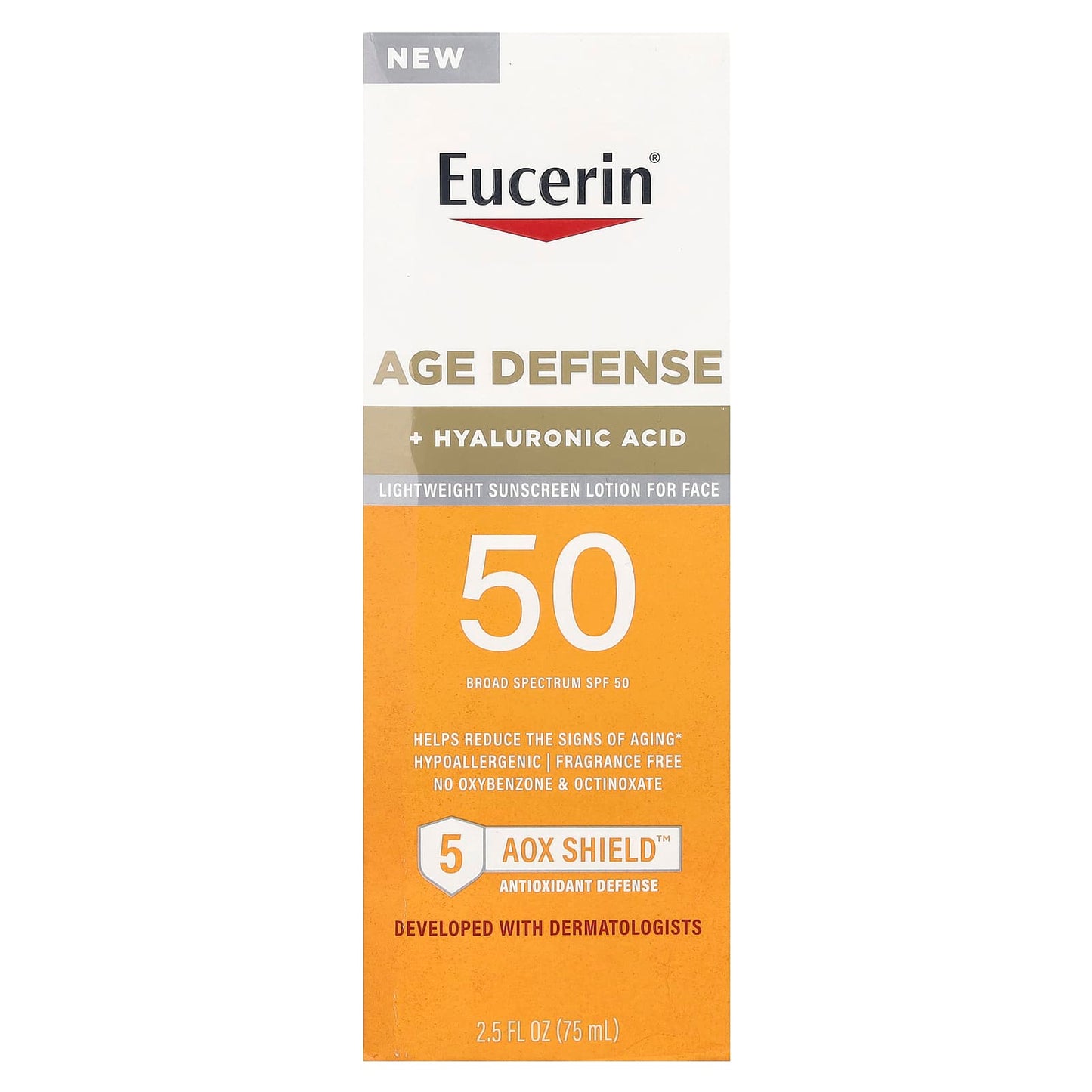 Eucerin Age Defense Lightweight Sunscreen Lotion, SPF 50, Fragrance-Free, 2.5 fl oz - Image 2