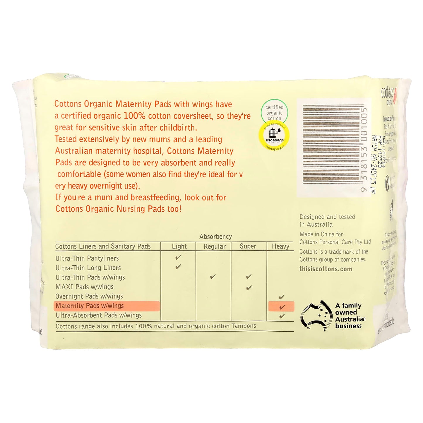 100% Cotton Comfortable Maternity Pads with Wings - Unscented & Heavy - Image 2