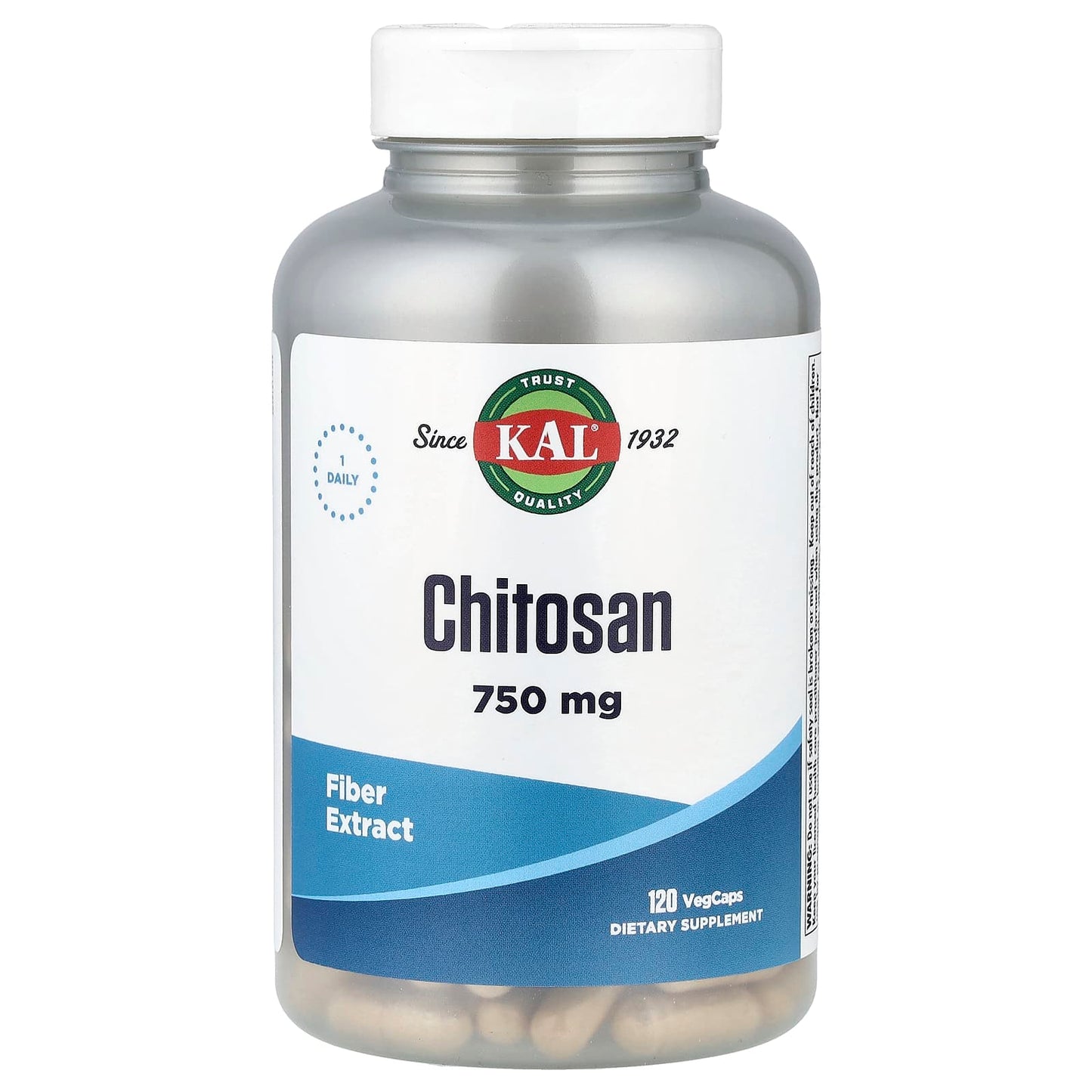 KAL Chitosan 750 mg Fiber Supplement for Weight Loss & Digestive Health - Image 1