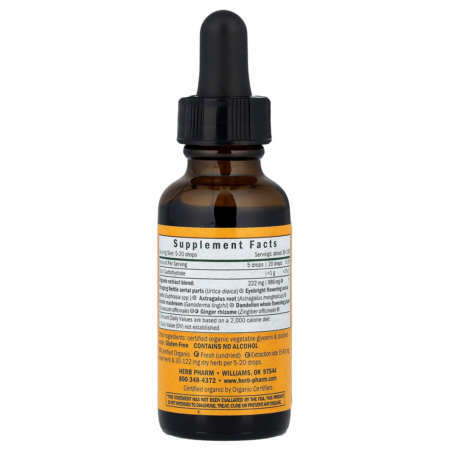 Herb Pharm Kids Sinus Relief Supplement - Organic, Gluten-Free - Image 2