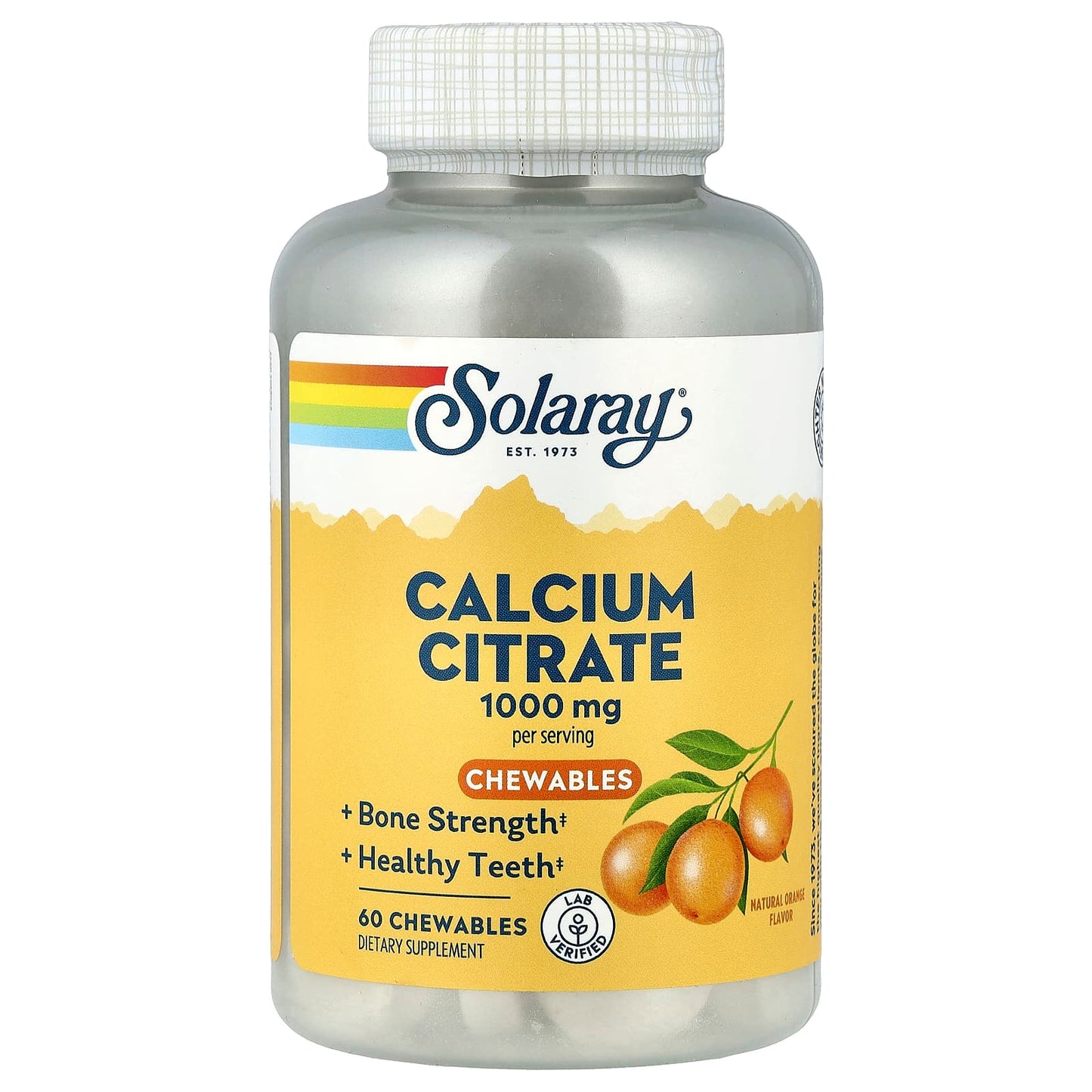 Solaray, Calcium Citrate Chewables, Natural Orange, 60 Chewables - Image 1