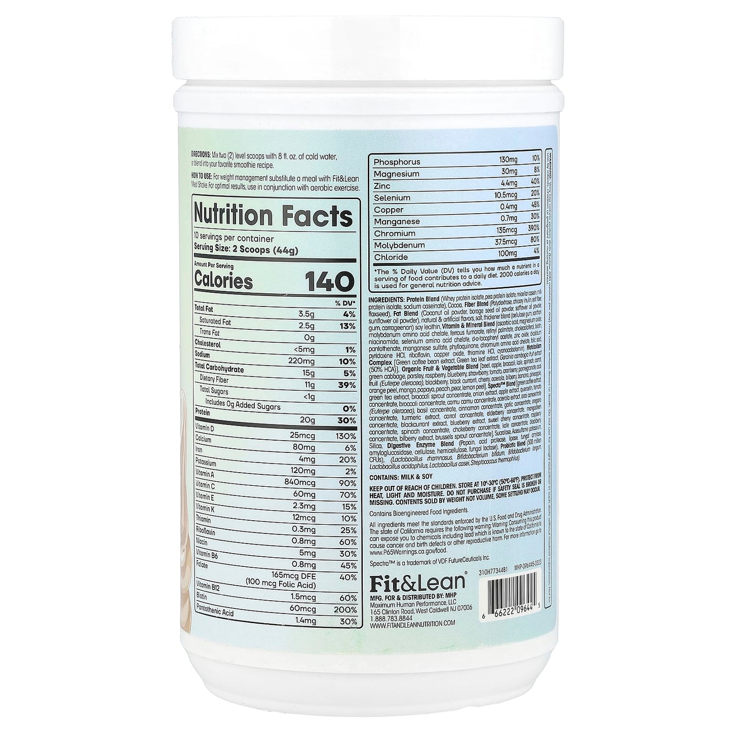 Fit & Lean Meal Shake for Weight Loss & Lean Muscle - 20g Protein, Gluten Free - Image 2