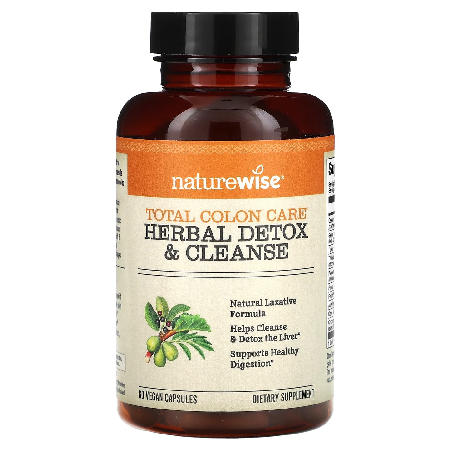NatureWise, Total Colon Care, Herbal Detox & Cleanse, 60 Vegan Capsules - Image 1