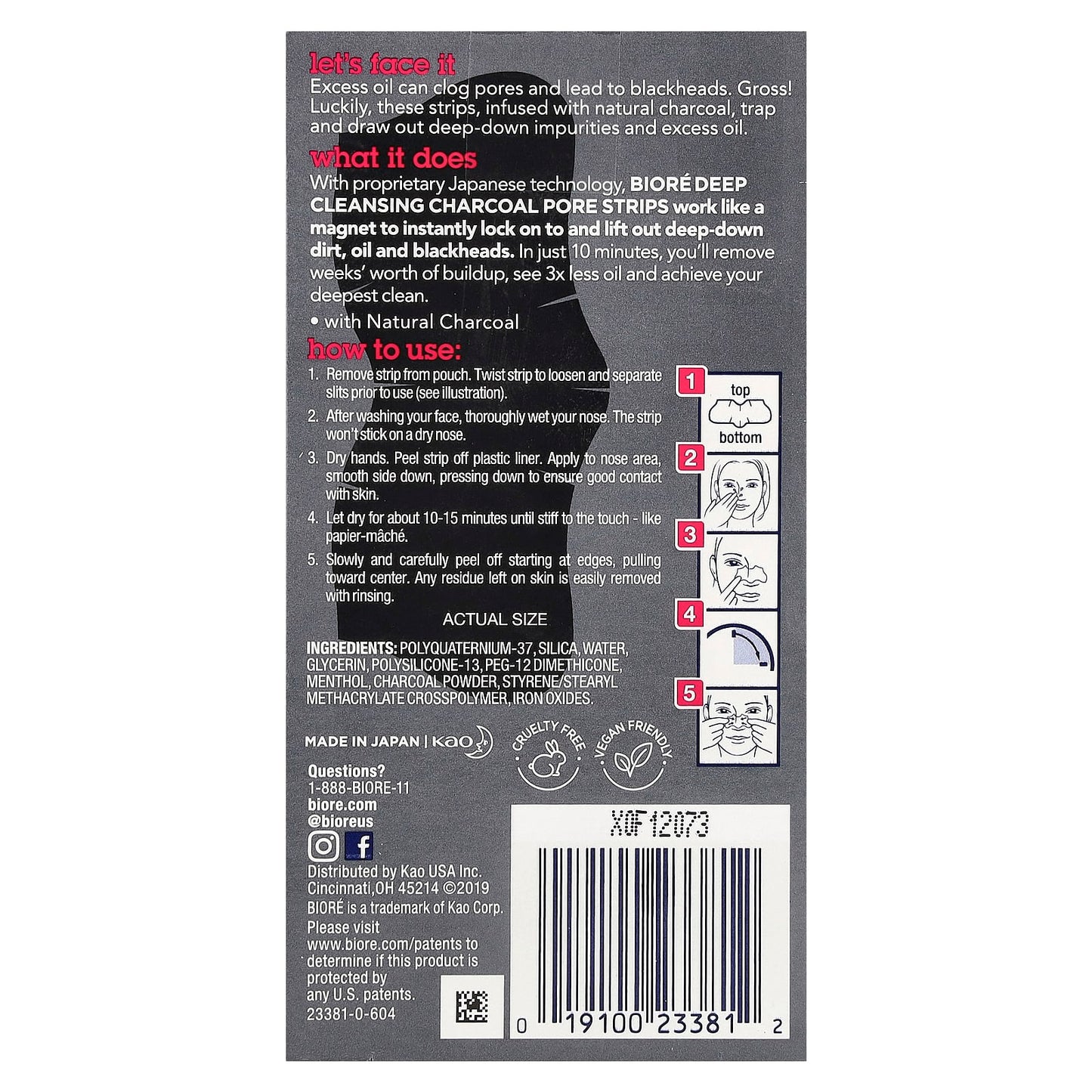 Deep Cleansing Pore Strips by Biore - Natural Charcoal for Oily Skin - Image 2