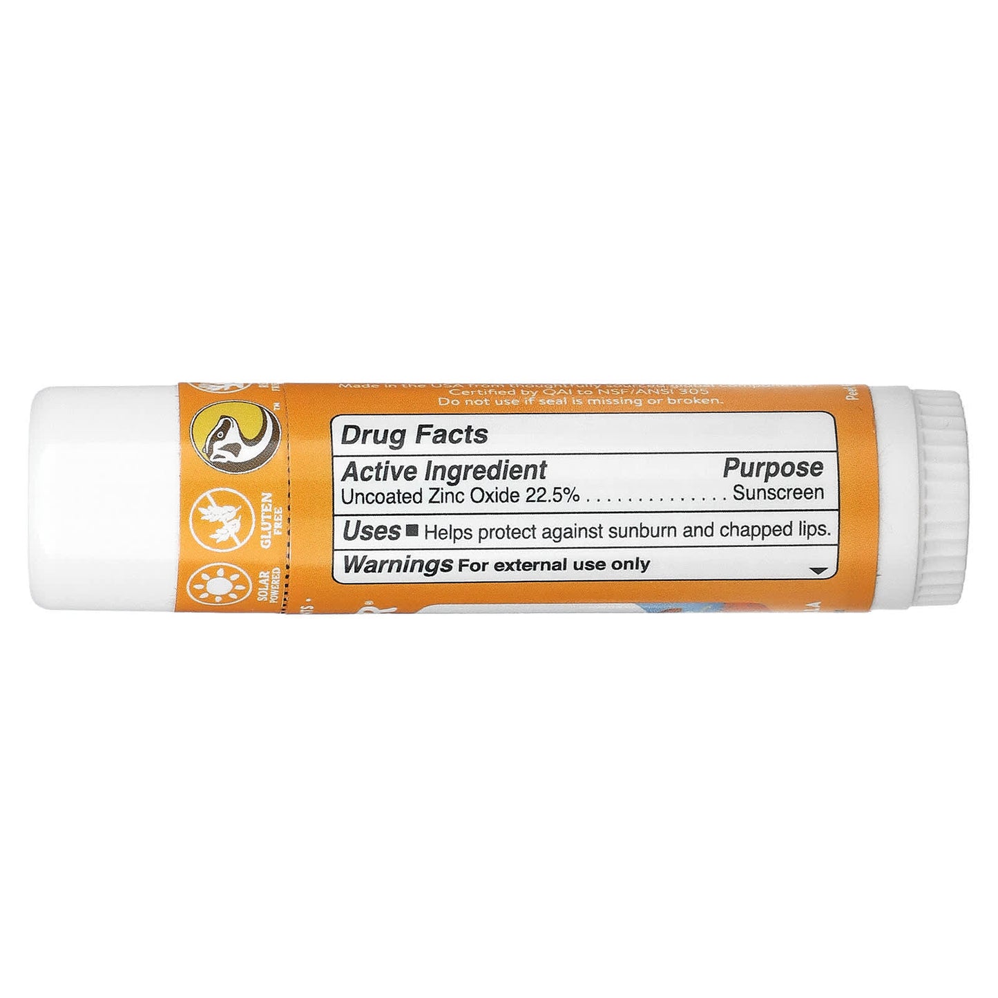 Badger Kids Sunscreen Stick, SPF 35, Tangerine & Vanilla, 97% Organic - Image 2