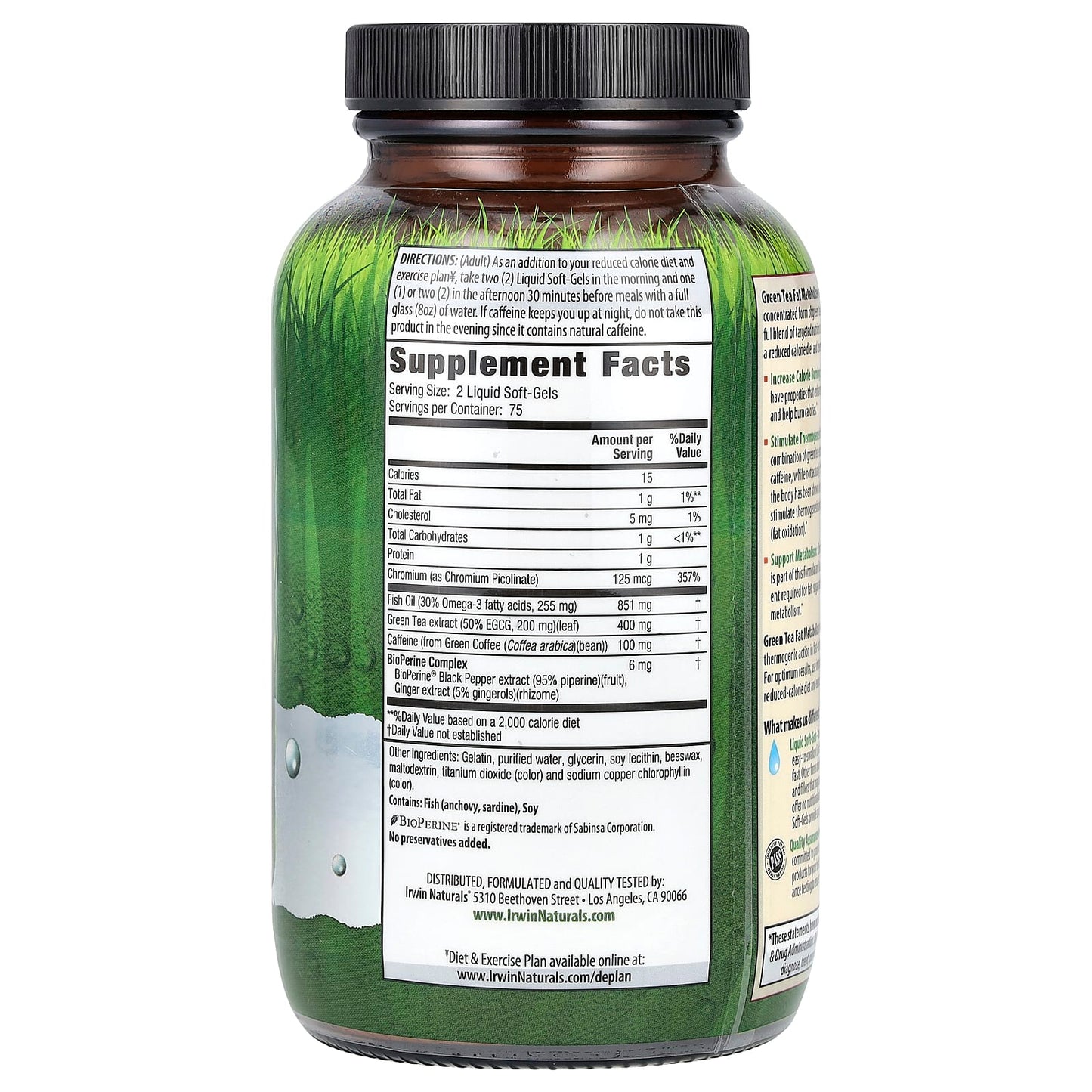 Green Tea Fat Metabolizer Liquid Soft-Gels - Boost Metabolism & Burn Fat - Image 2