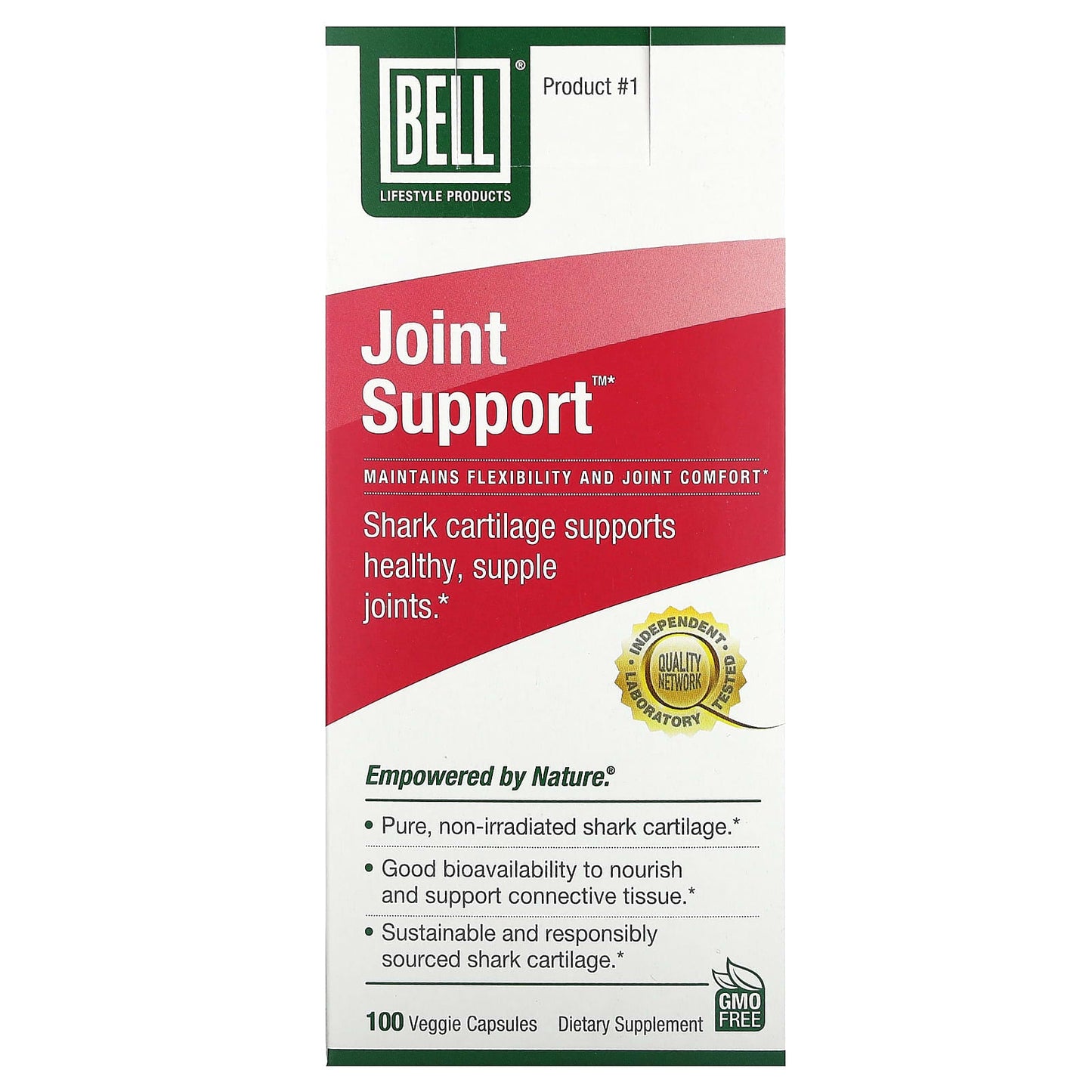 Bell Lifestyle Joint Support, 100 Veggie Capsules, Shark Cartilage for Joint Health - Image 1