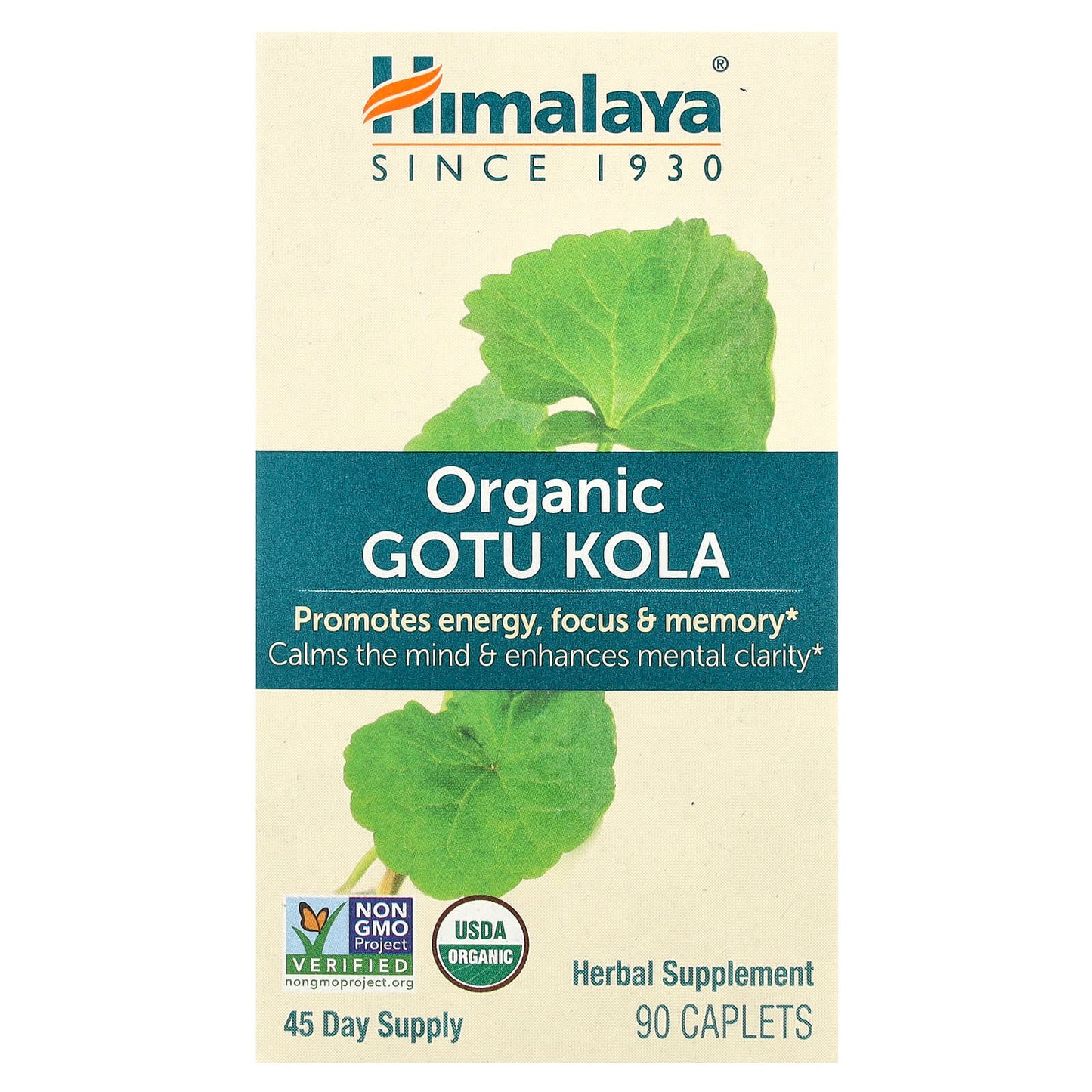 Organic Gotu Kola Capsules for Energy, Focus & Memory - Himalaya - Image 1