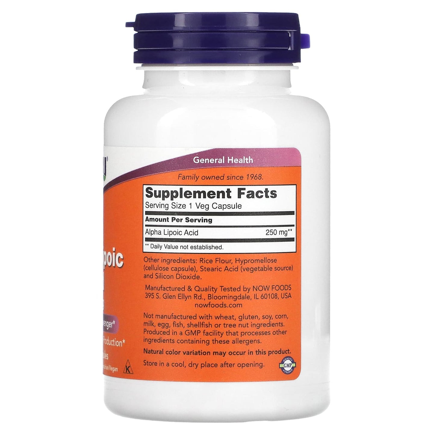 NOW Foods, Alpha Lipoic Acid, 250 mg, 120 Veg Capsules - Image 2