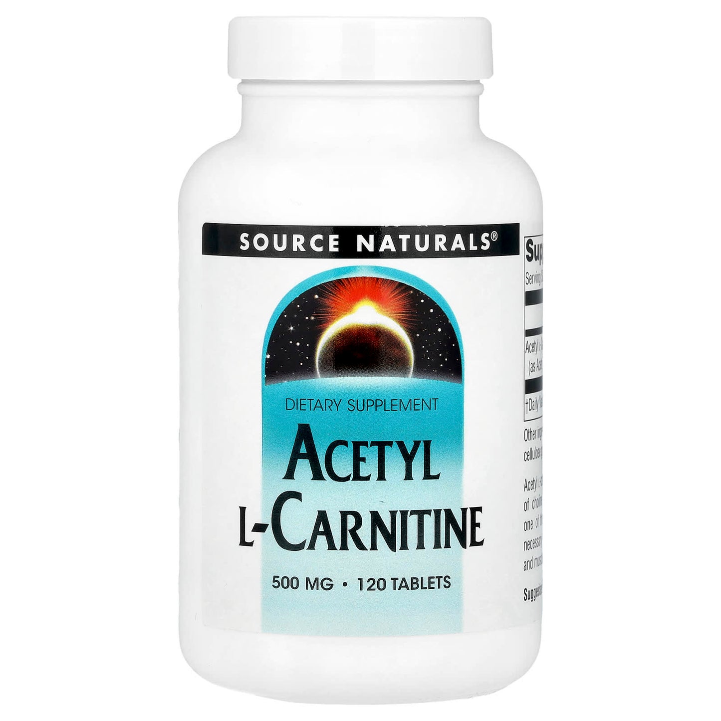 Source Naturals, Acetyl L-Carnitine, 500 mg, 120 Tablets - Image 1