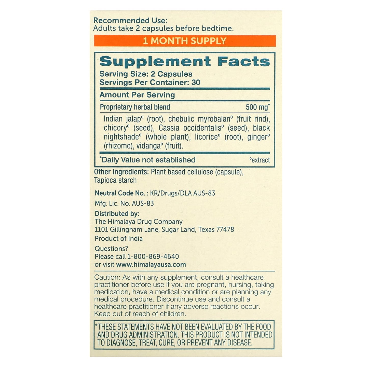 Himalaya Comfort Cleanse 60 Veg Capsules for Colon Health - Image 2