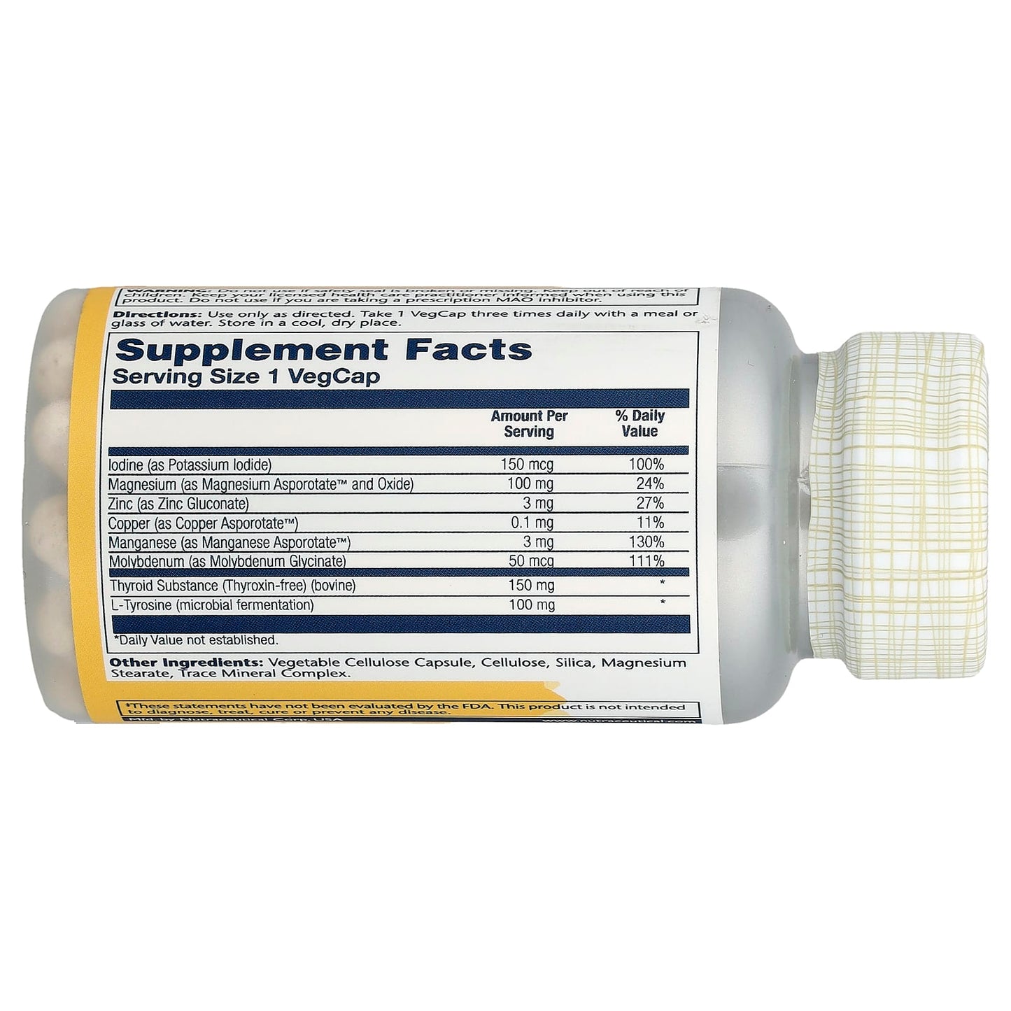 Solaray, Thyroid Caps™, Freeze Dried, 60 VegCaps - Image 2