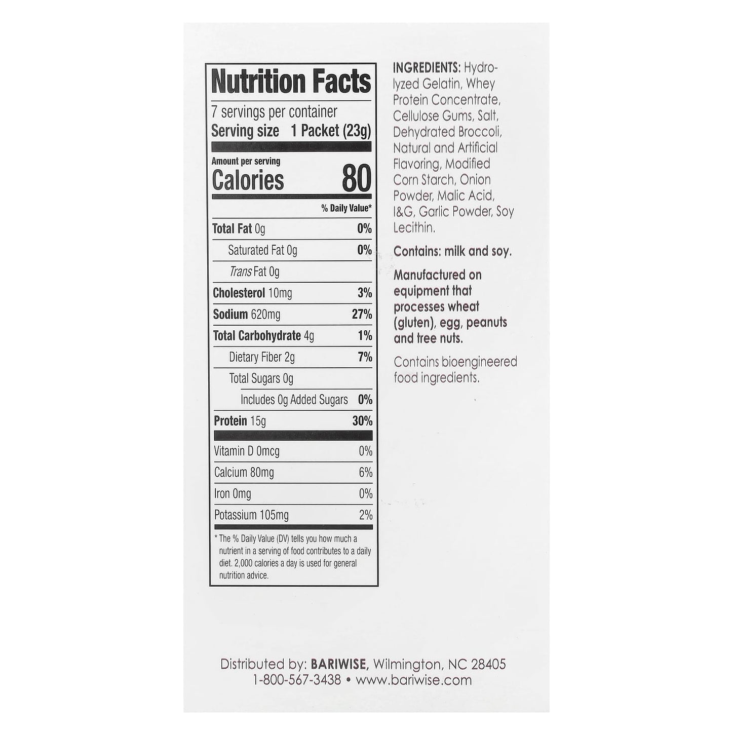 BariWise Cream of Broccoli Protein Soup, 0.81 oz (23g), 7 Packets - Image 2