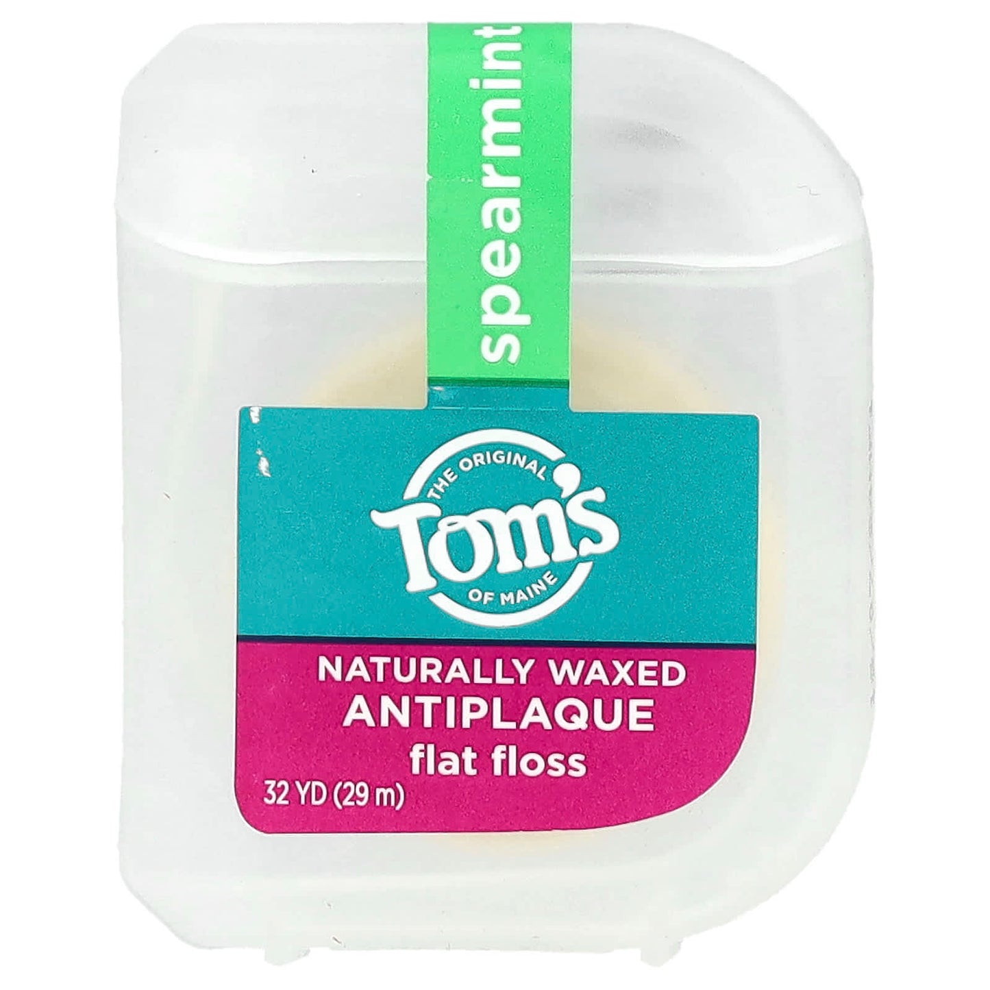 Tom's of Maine, Naturally Waxed Antiplaque Flat Floss, Spearmint, 32 yd (29 m) - Image 1