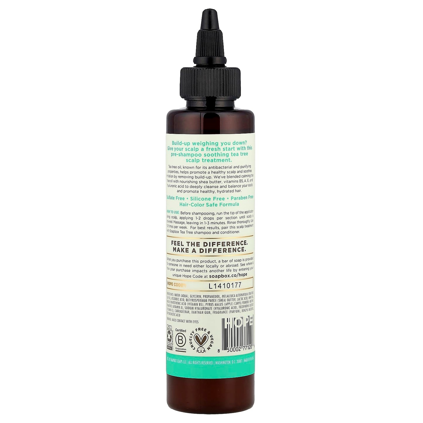 Soapbox, Soothing Scalp Treatment, Tea Tree, 5 fl oz (147 ml) - Image 2