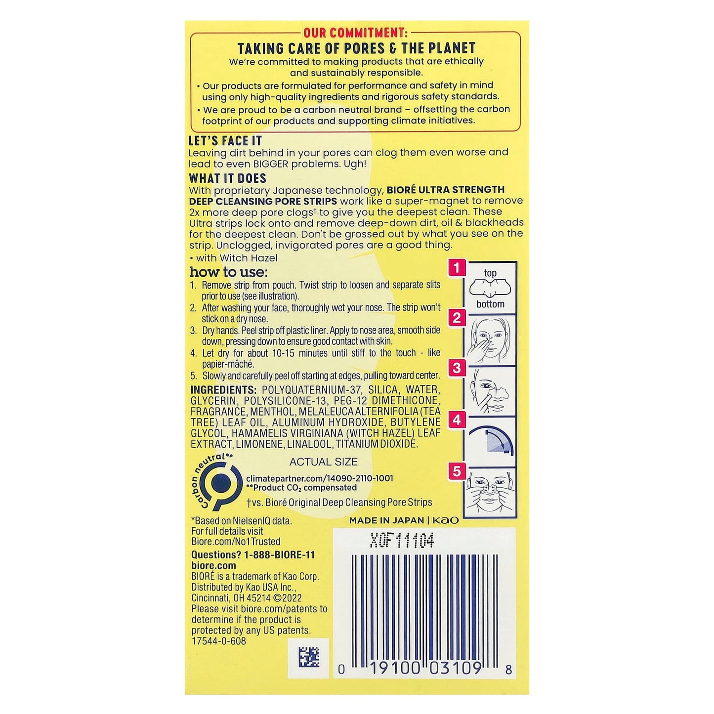 Deep Clean Pores with Biore Ultra Strength Pore Strips, Witch Hazel, 6 Nose Strips - Image 2
