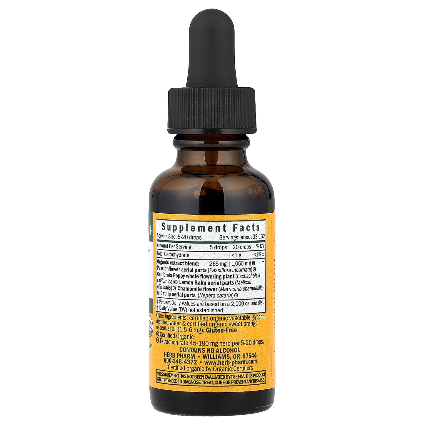 Herb Pharm Kids' Fast Asleep - USDA Organic, Non-Alcoholic, 1 fl oz - Image 2