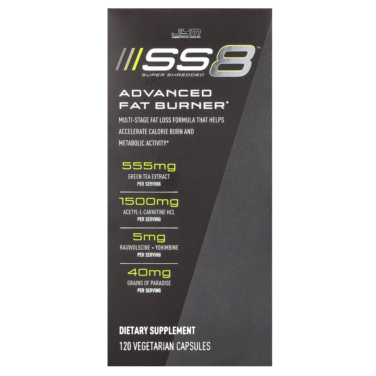 JYM SS8 Advanced Fat Burner, 120 Vegetarian Capsules - Image 1