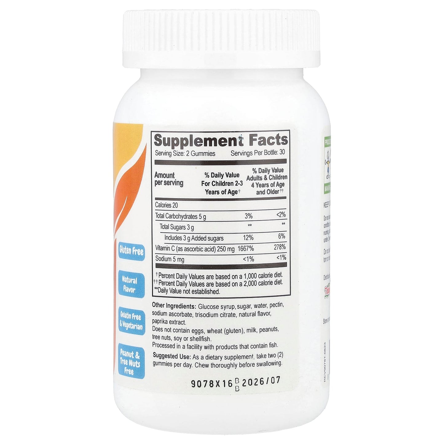 YumVs, Kids, Vitamin C Gummies, Delicious Orange, 250 mg, 60 Gummies - Image 2