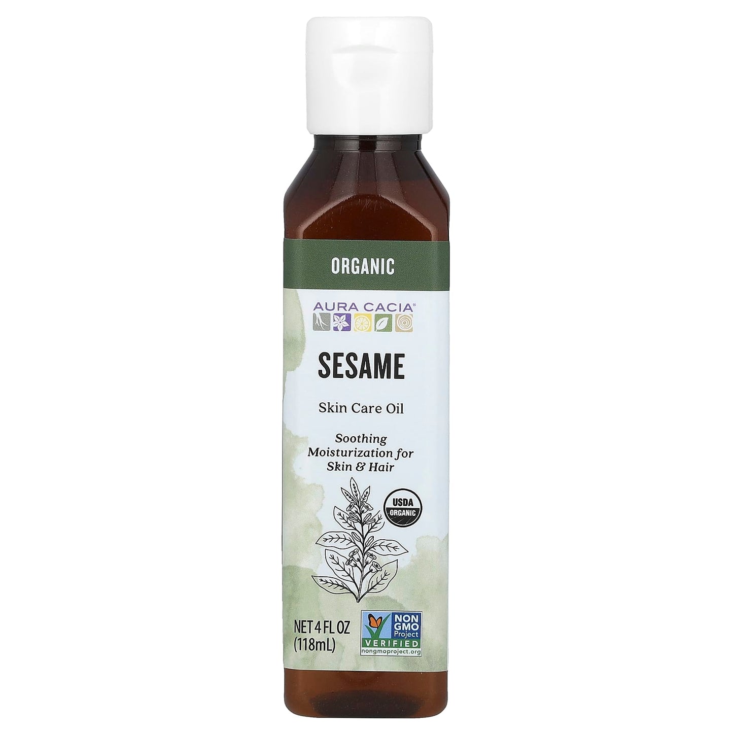 Soothe & Moisturize with Aura Cacia Organic Sesame Skin Care Oil - 4 fl oz - Image 1