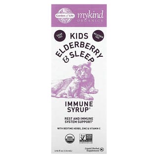 Garden of Life Kids Elderberry & Sleep Immune Syrup, USDA Organic, Non-GMO, 3.92