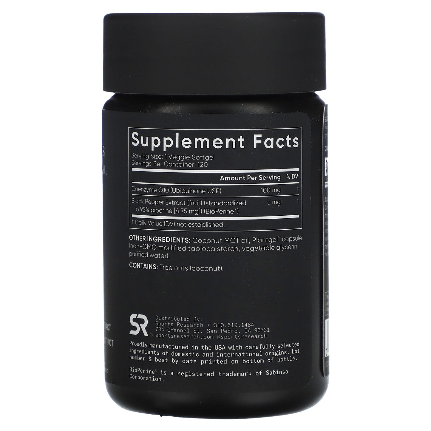 Sports Research, CoQ10, USP Grade with BioPerine, 100 mg, 120 Veggie Softgels - Image 2