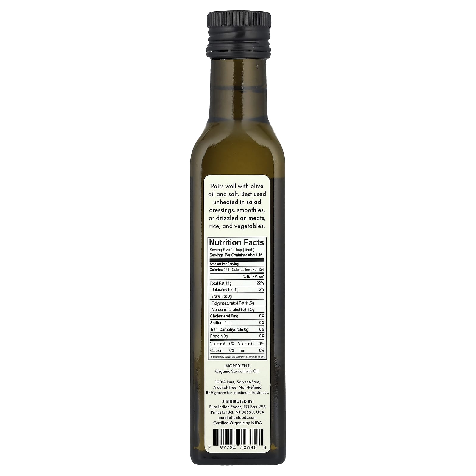 Pure Indian Foods, Organic Cold Pressed Extra-Virgin Sacha Inchi Oil, 250 ml - Image 2