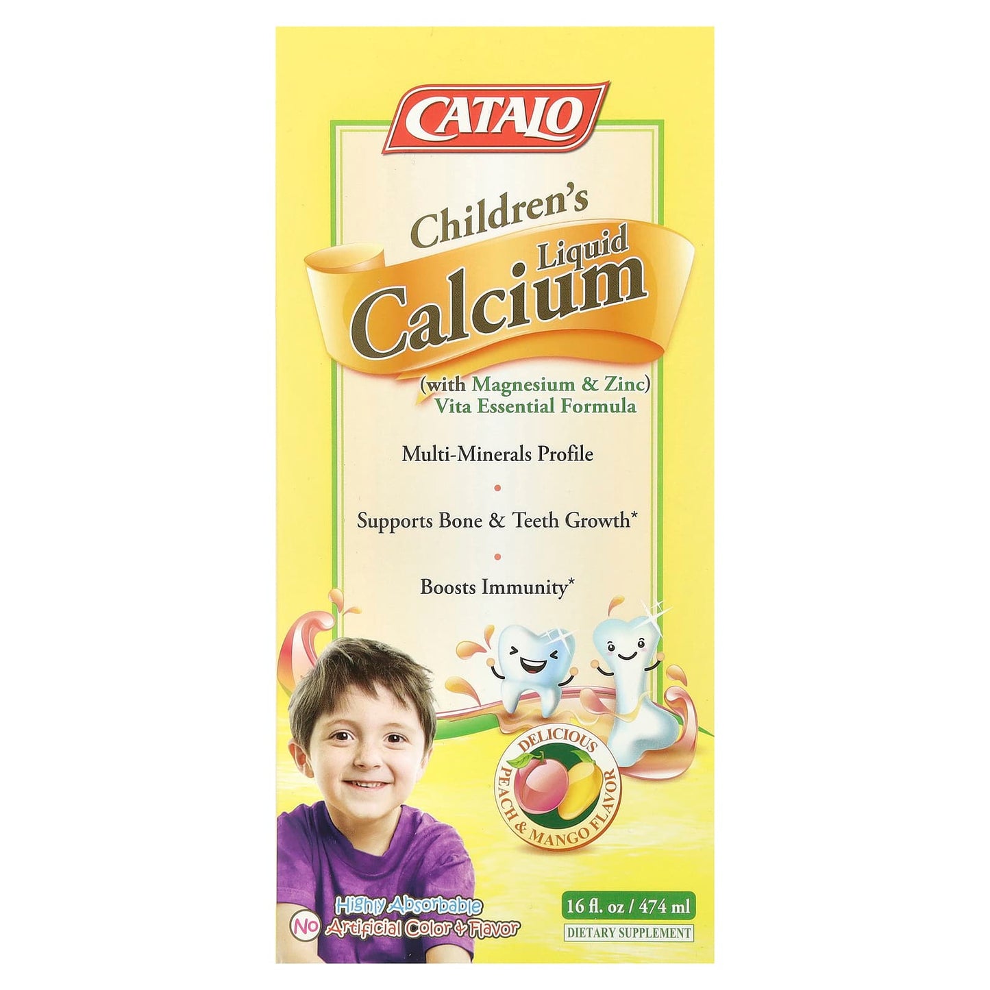 CATALO Children's Liquid Calcium with Magnesium & Zinc, Supports Healthy Growth - Image 1