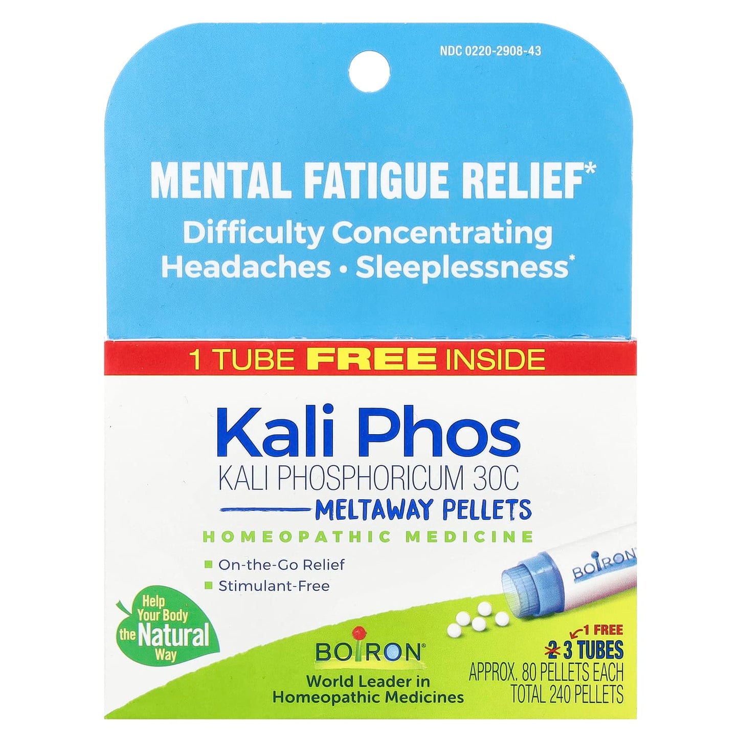 Boiron Kali Phosphoricum for Mental Fatigue Relief 30C 3-Pack - Image 1