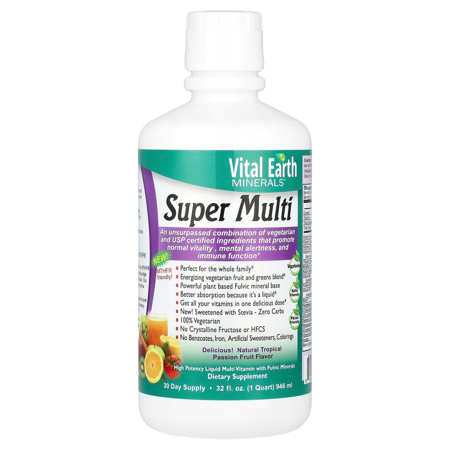Vital Earth Minerals, Super Multi, Natural Tropical Passion Fruit, 32 fl oz (946 ml) - Image 1