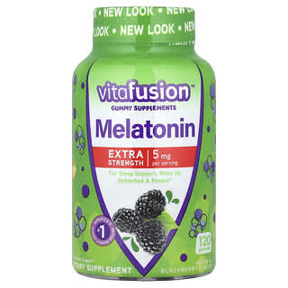 Extra Strength Melatonin Gummies by VitaFusion - 120 Blackberry Gummies 2.5mg ea
