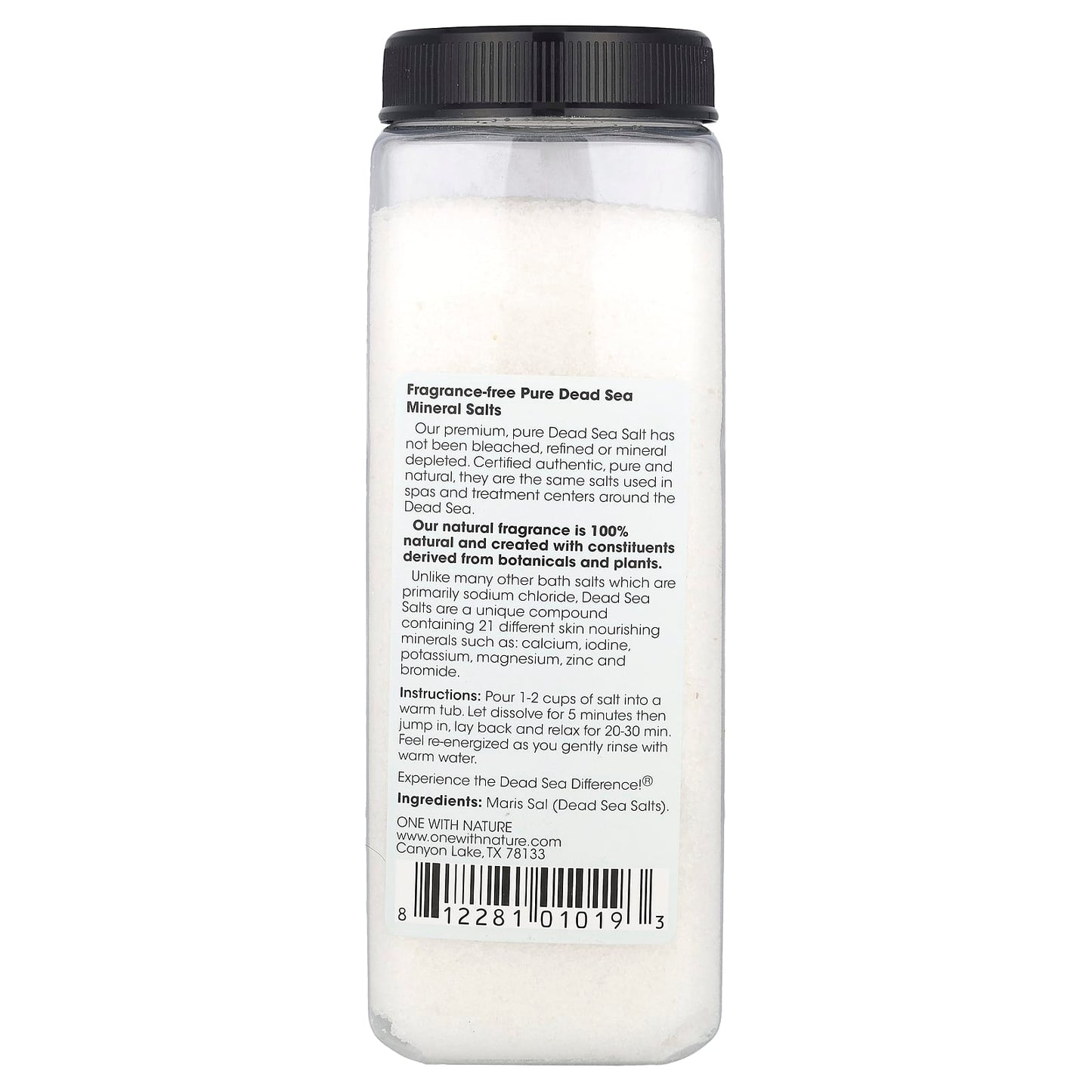 One with Nature, Dead Sea Spa, Mineral Salts, Detox, Fragrance Free, 32 oz (907 g) - Image 2