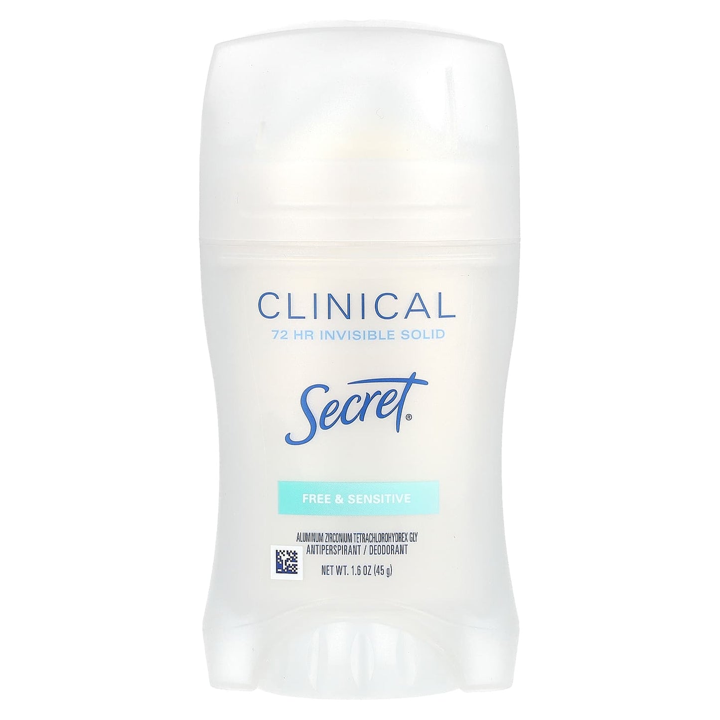 Secret, Clinical 72 HR Invisible Solid Deodorant, Free & Sensitive , 1.6 oz (45 g) - Image 1