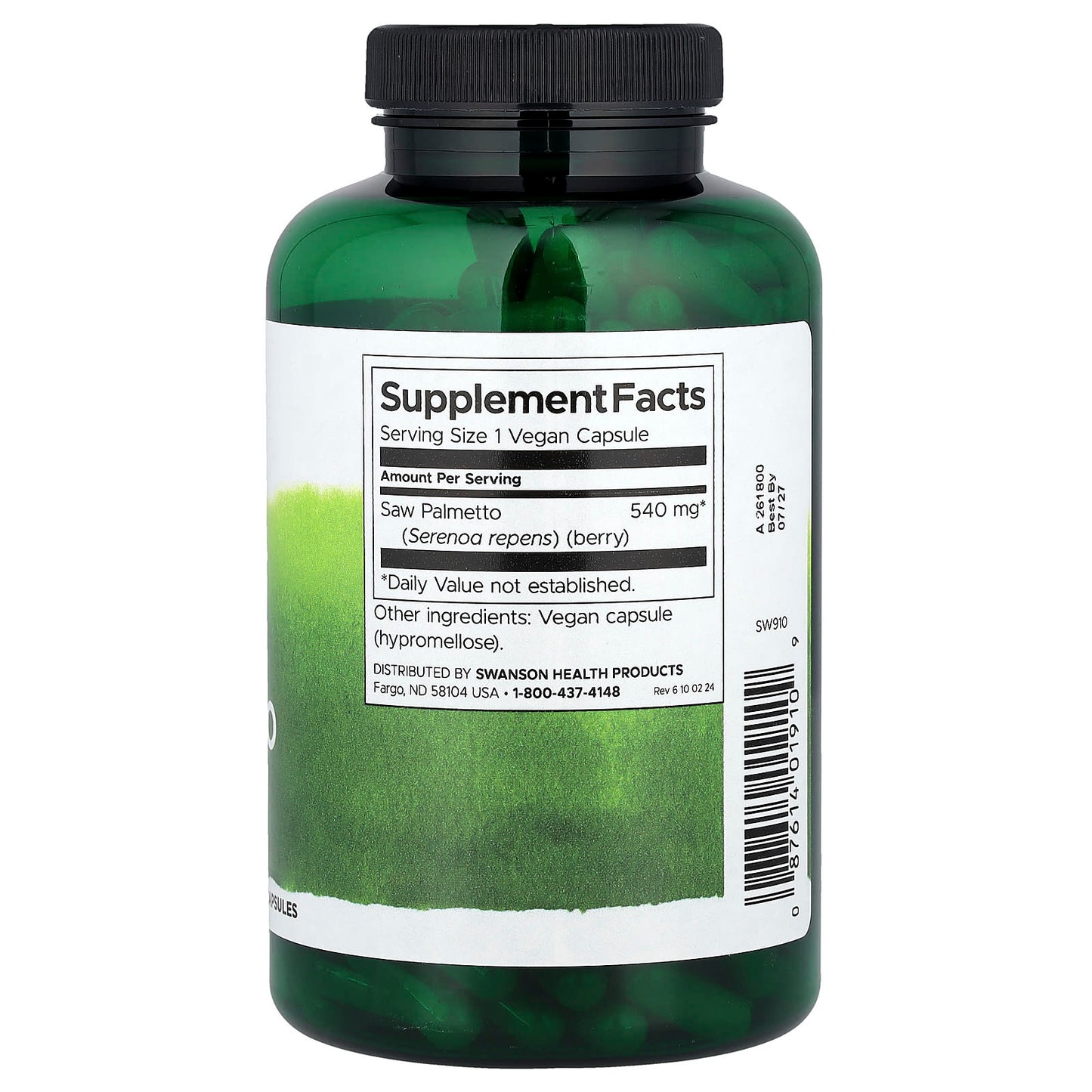 Swanson, Full Spectrum® Saw Palmetto, 540 mg, 250 Vegan Capsules