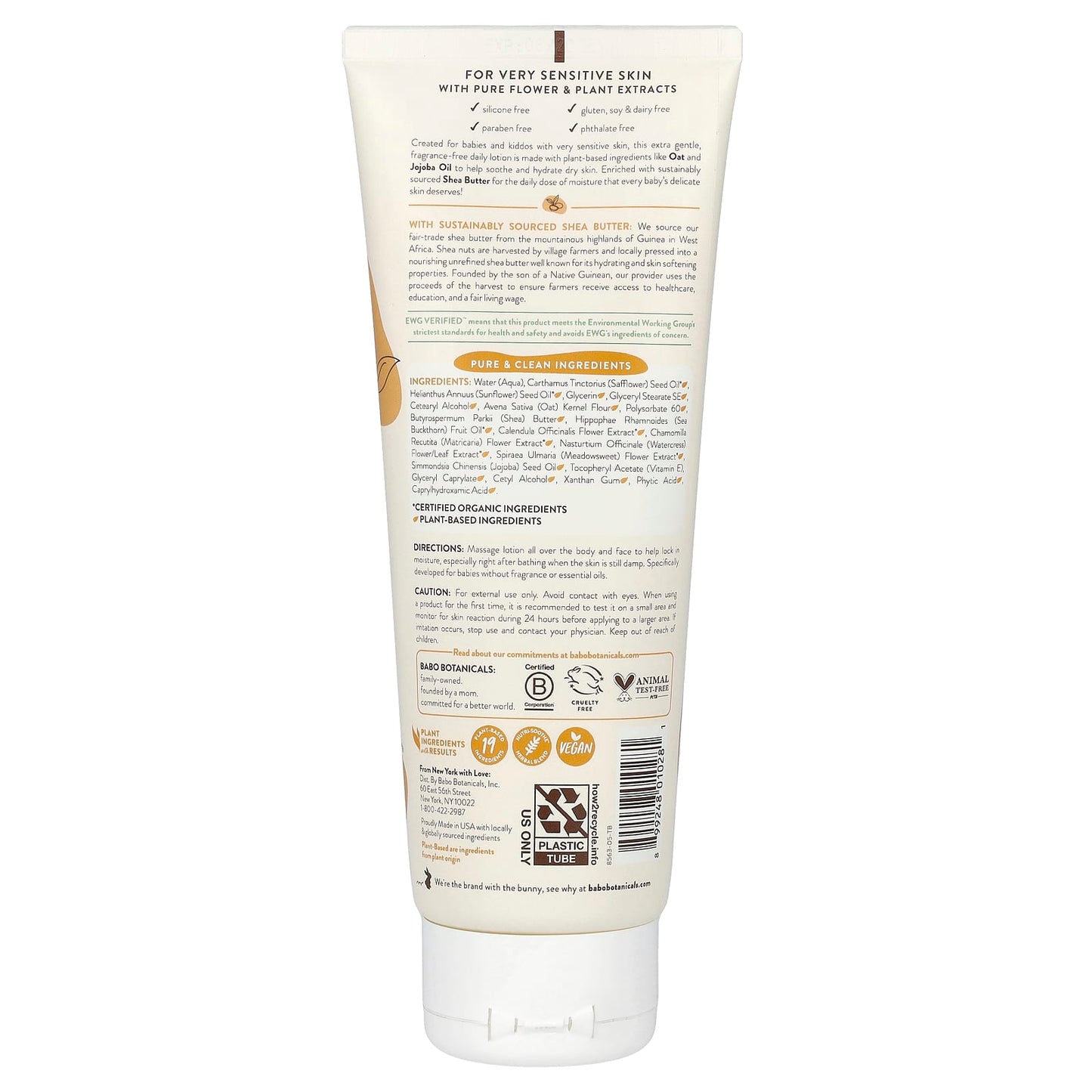 Fragrance-Free Baby Lotion for Sensitive Skin by Babo Botanicals - Image 2