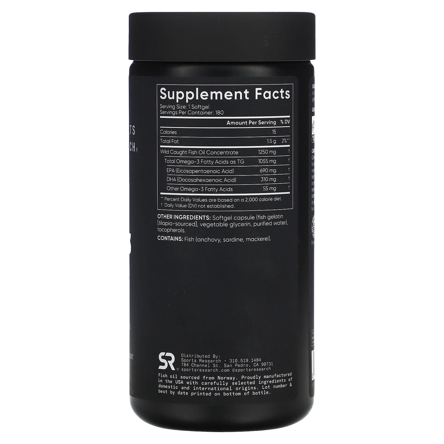 Sports Research, Omega-3 Fish Oil, Triple Strength, 180 Softgels - Image 2