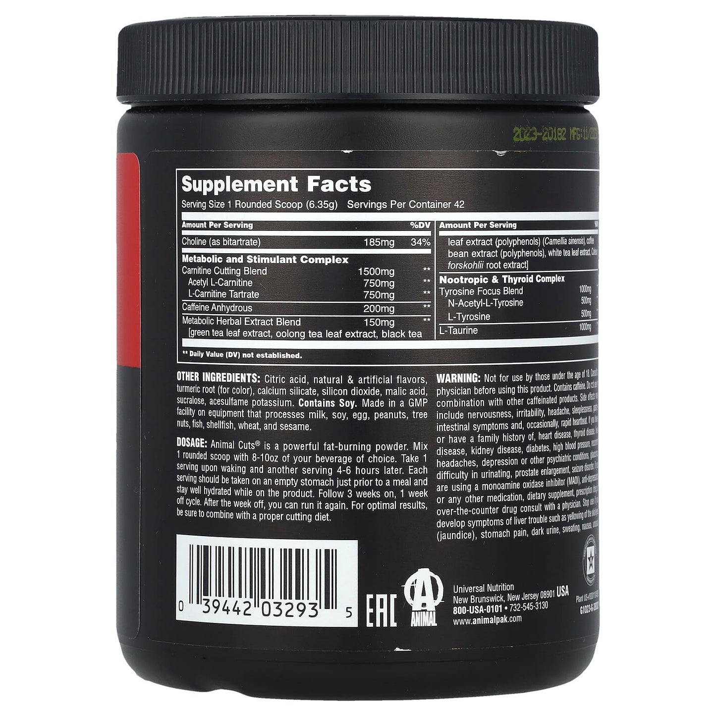 Animal Cuts Powder Orange Mango - 9.4 oz Fat Burning Supplement - Image 2
