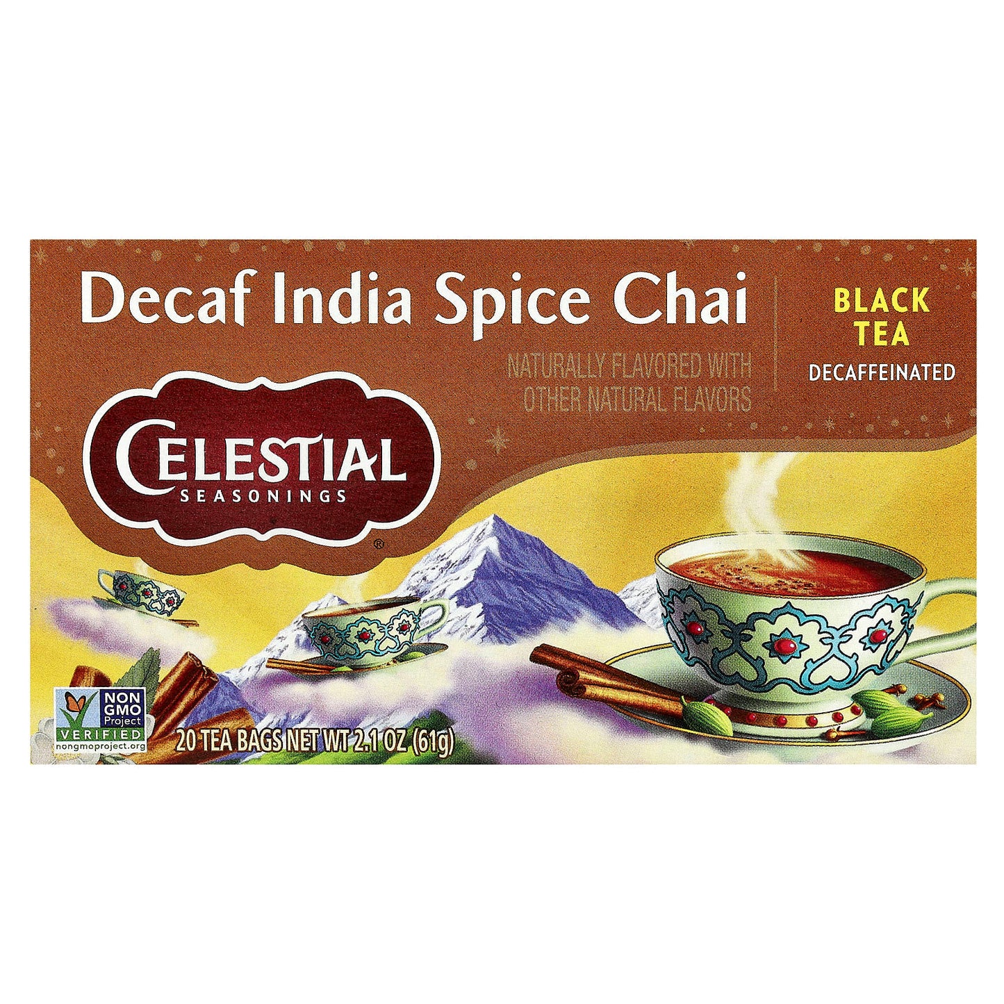 Decaf India Spice Chai Tea by Celestial Seasonings - 20 Tea Bags - Image 1
