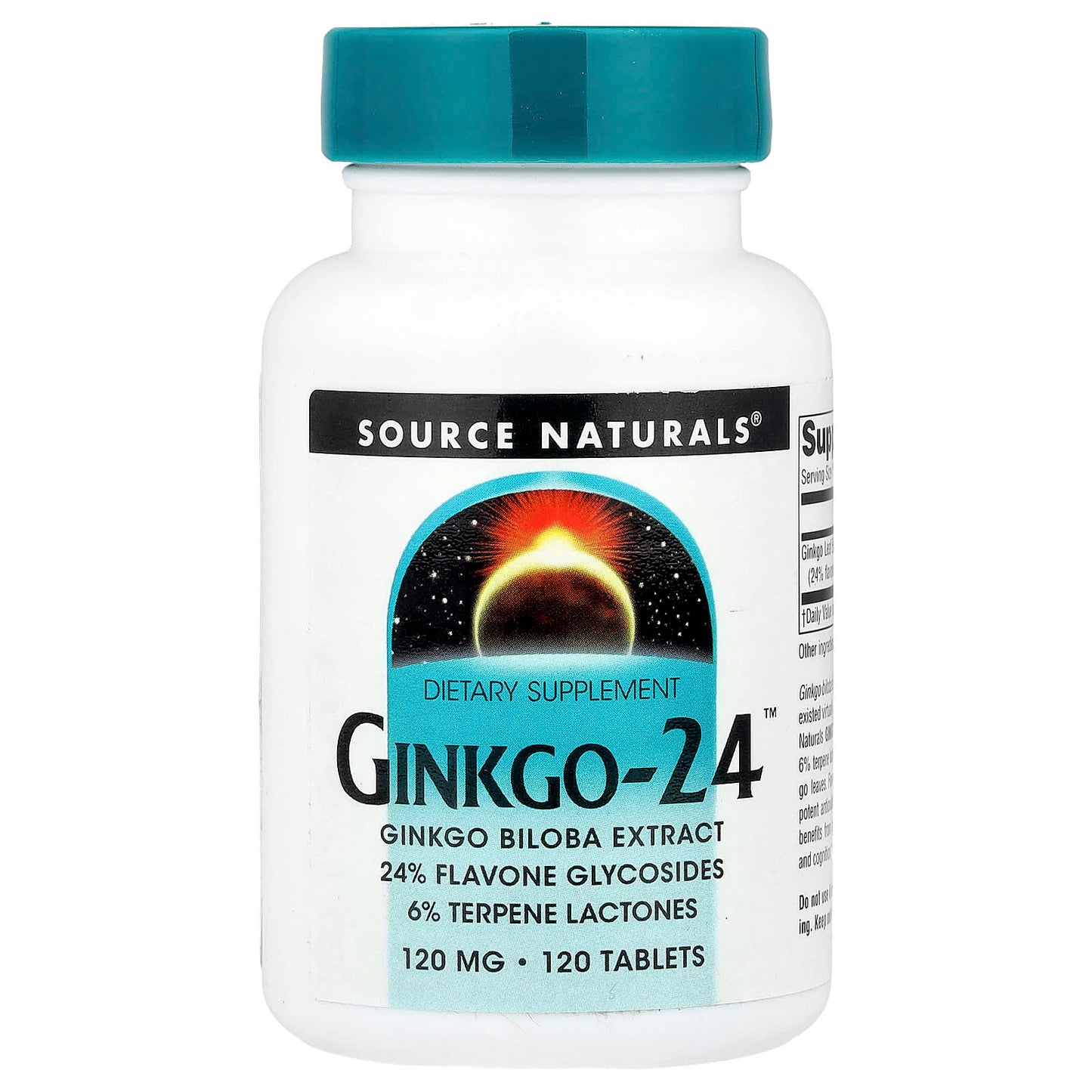 Source Naturals, Ginkgo-24™, 120 mg, 120 Tablets - Image 1