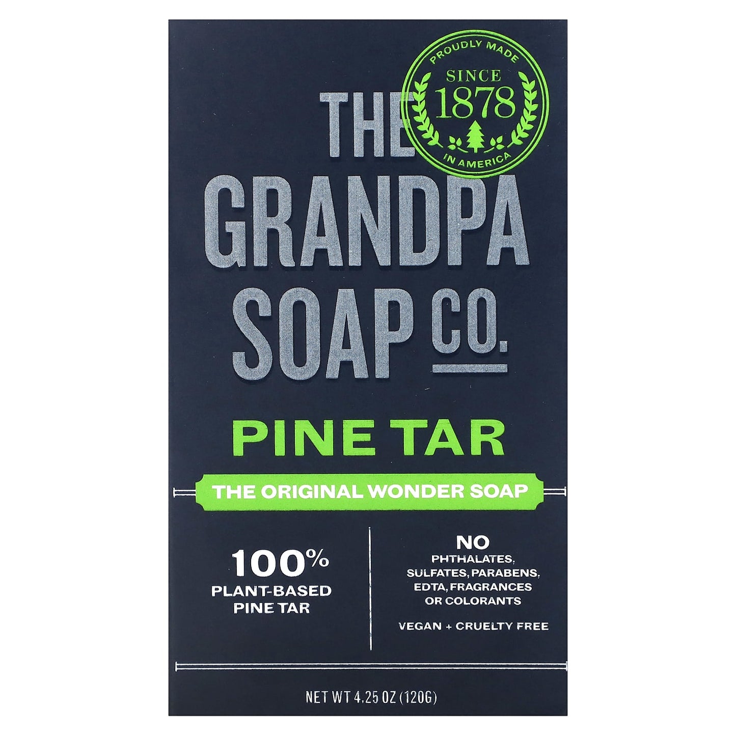 The Grandpa Soap Co., Face & Body Bar Soap, Pine Tar, 4.25 oz (120 g) - Image 1