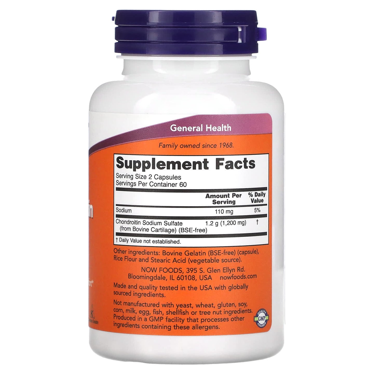 NOW Foods, Chondroitin Sulfate, 600 mg, 120 Capsules - Image 2