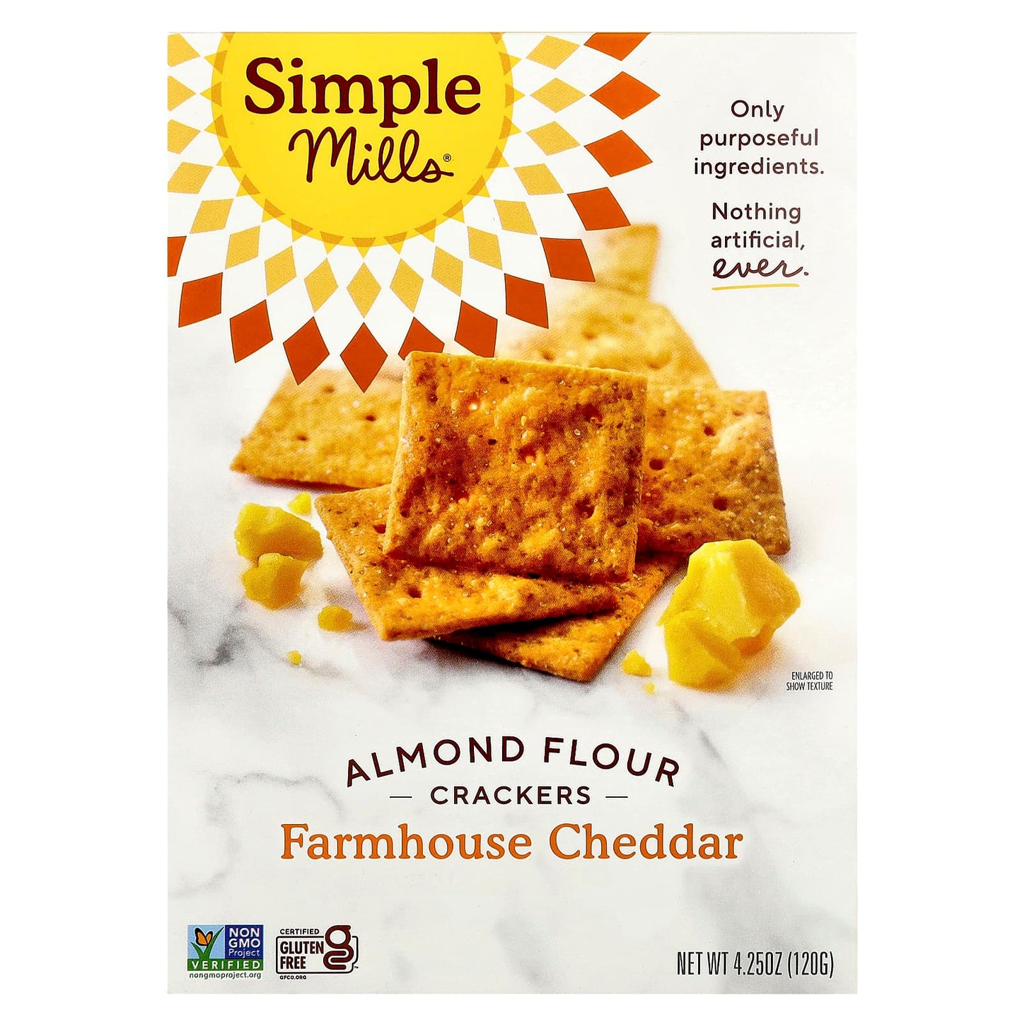 Simple Mills, Almond Flour Crackers, Farmhouse Cheddar, 4.25 oz (120 g) - Image 1