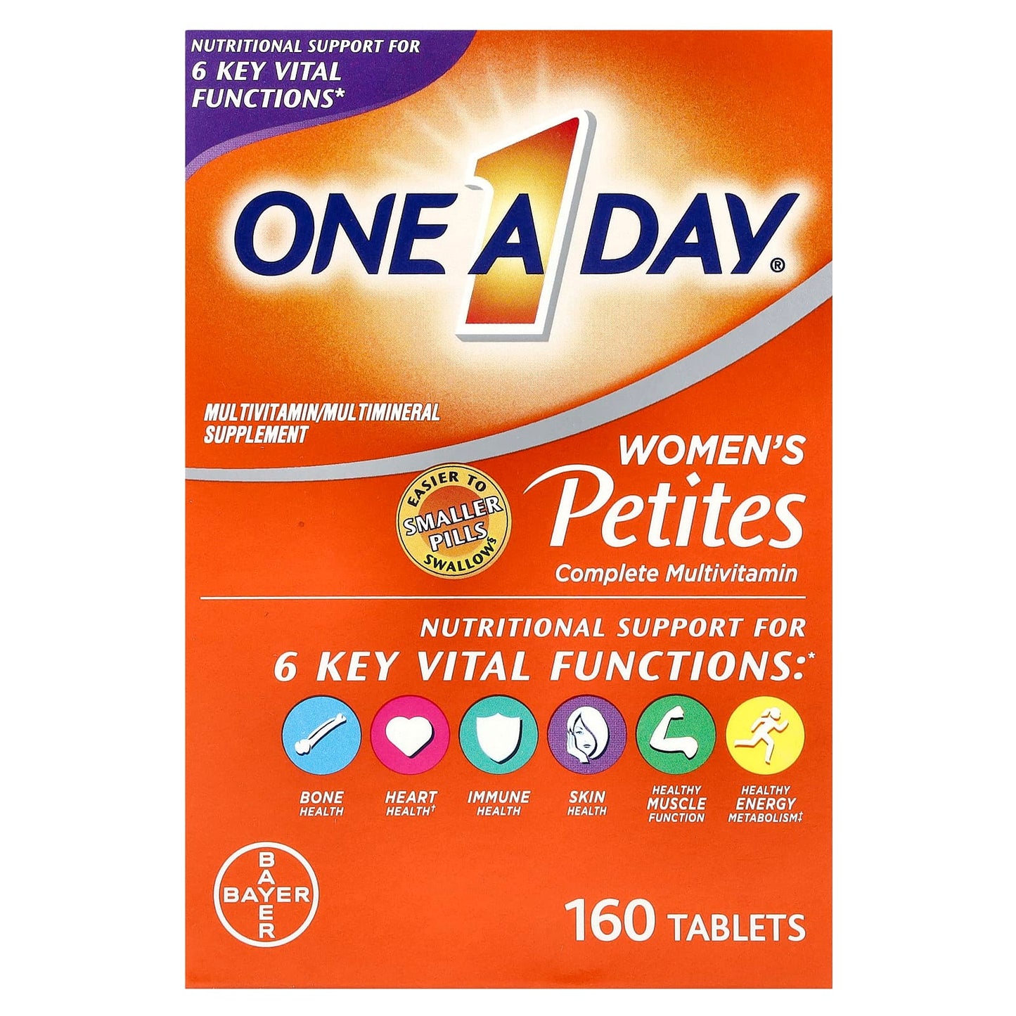 One-A-Day, Women's Petites Complete Multivitamin, 160 Tablets - Image 1