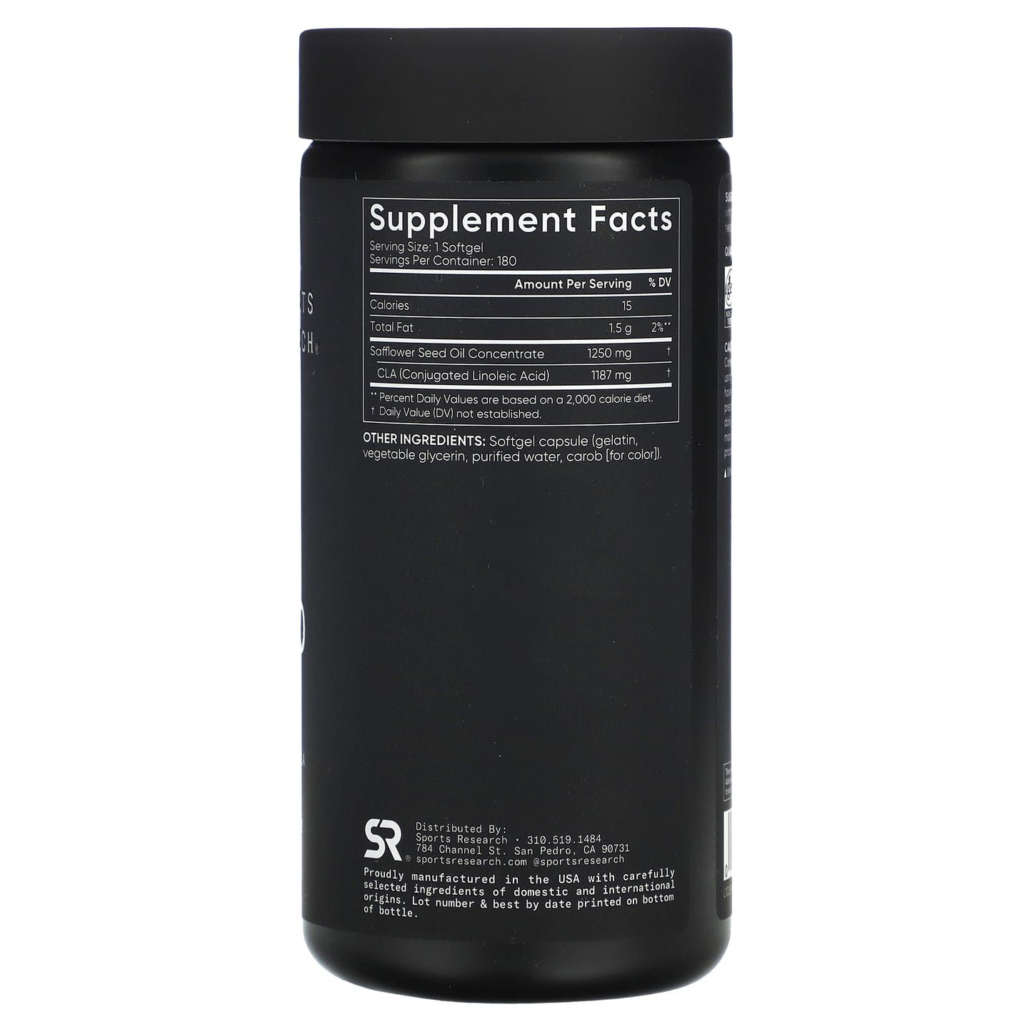 Sports Research, CLA 1250, Max Strength, 1,250 mg, 180 Softgels - Image 2