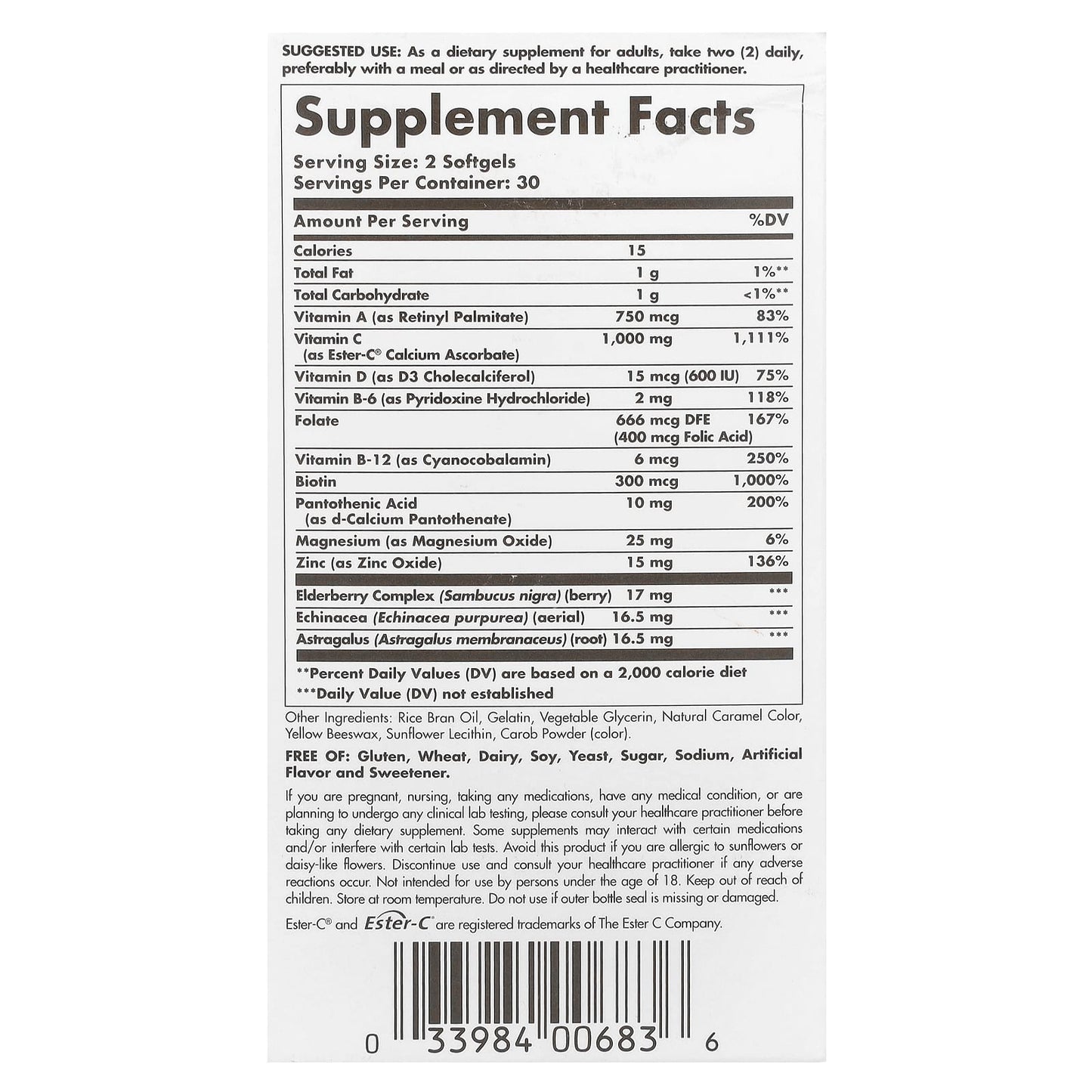 Solgar, Ester-C® Plus, Immune Complex, 60 Softgels - Image 2