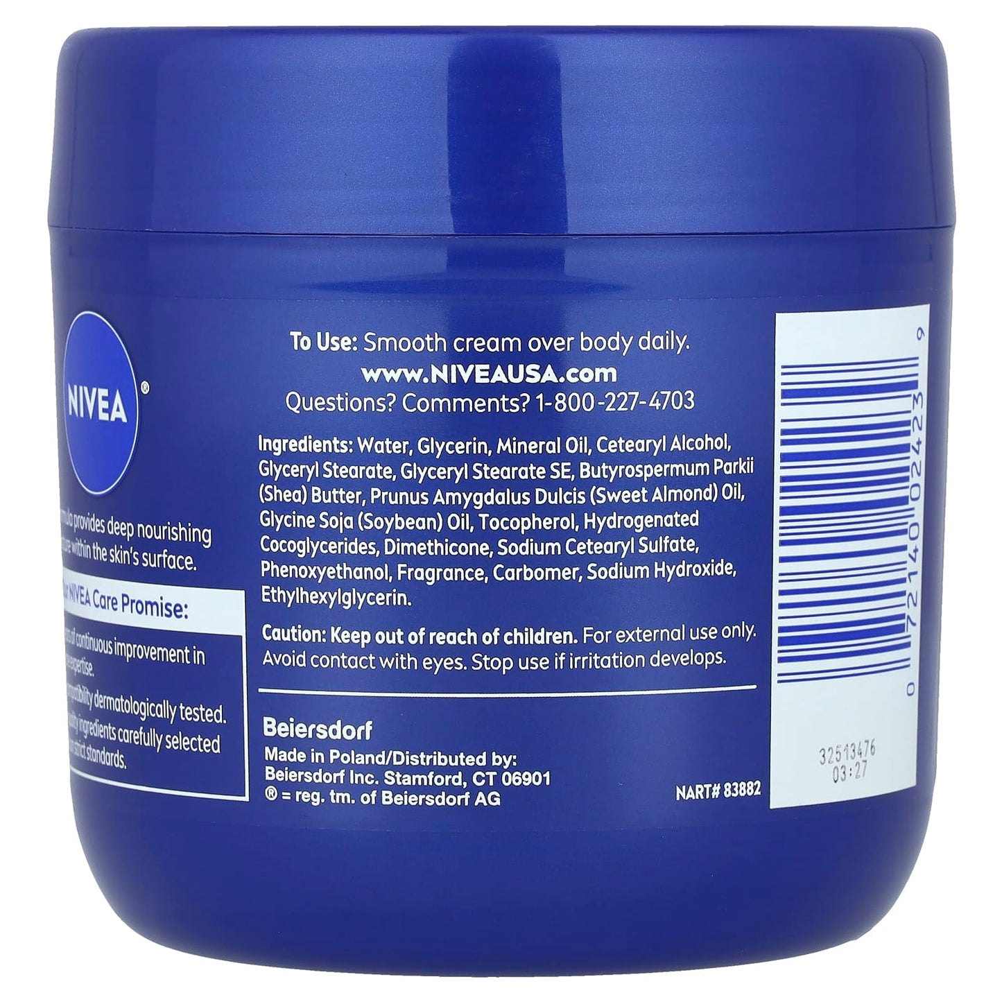 Nivea, Essentially Enriched, Body Cream with Almond Oil, 13.5 oz (382 g) - Image 2