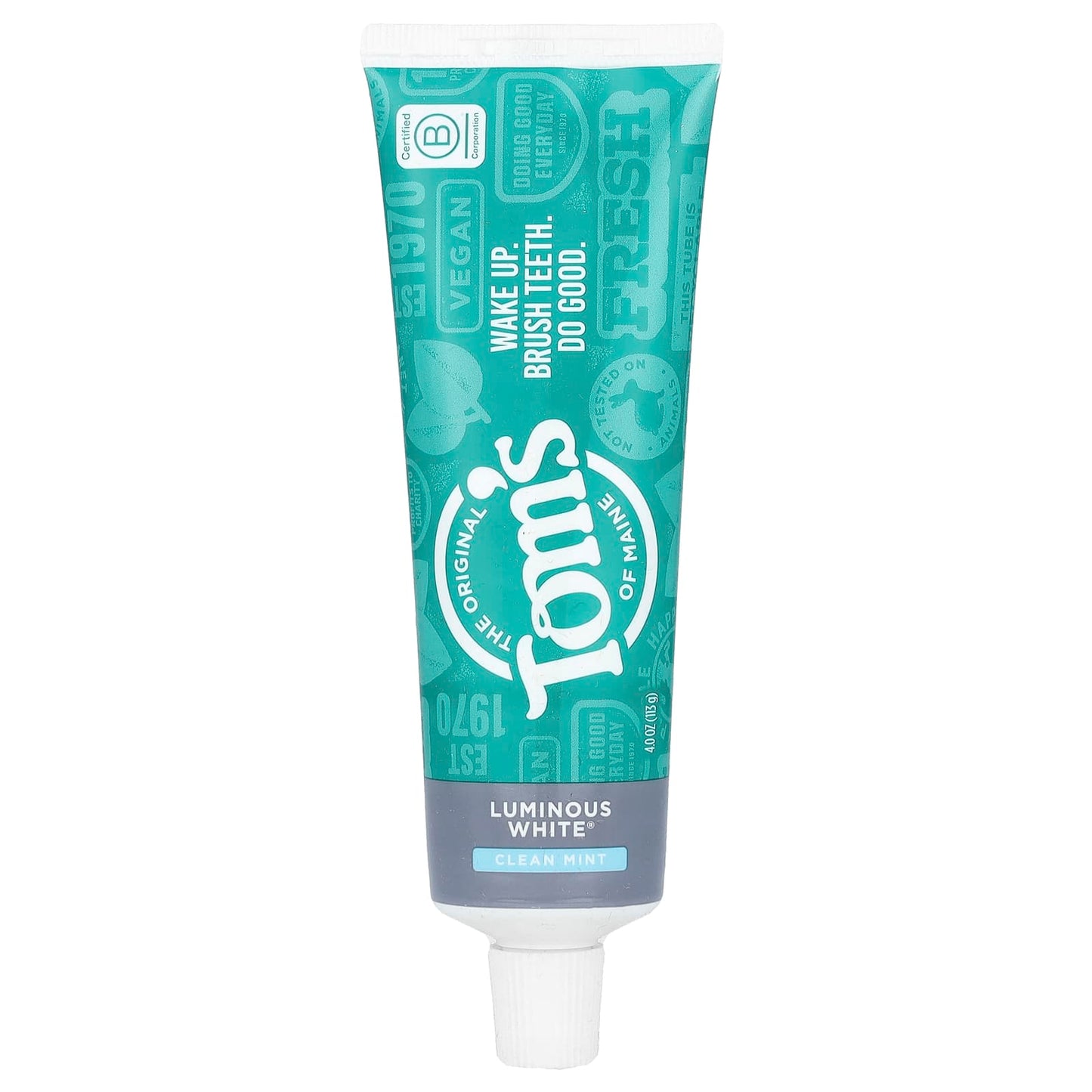 Tom's of Maine, Luminous White®, Anticavity Toothpaste with Fluoride, Clean Mint, 4 oz (113 g) - Image 1