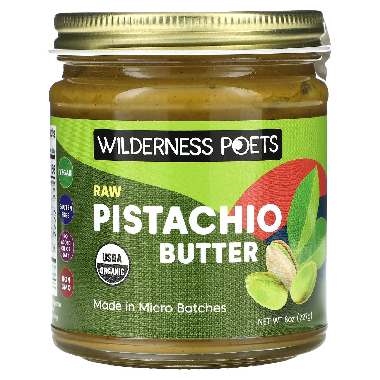 Wilderness Poets, Organic Raw Pistachio Butter, 8 oz (227 g) - Image 1