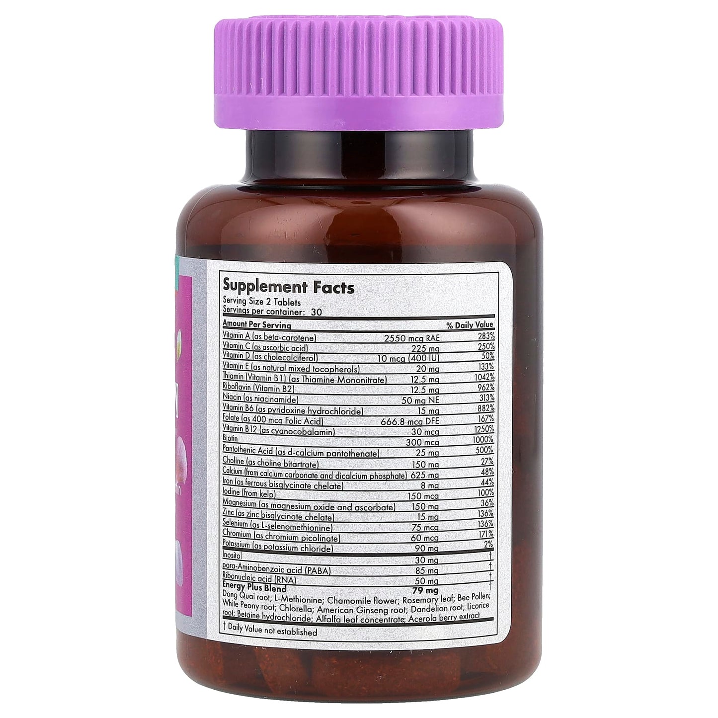 Futurebiotics Women's Multi Vitamin Energy Plus Supplement - 60 Tablets - Image 2